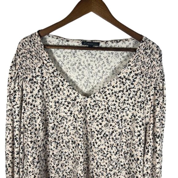 Adrianna Papell Womens Pullover Abstract Floral Top Plus Size 3X Stretchy V Neck - Picture 2 of 11